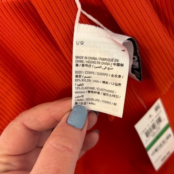 Bar III Women's L Cinn Knot Detail Halter Tie Ribbed One-Piece Swimsuit Chic NWT - Picture 6 of 11